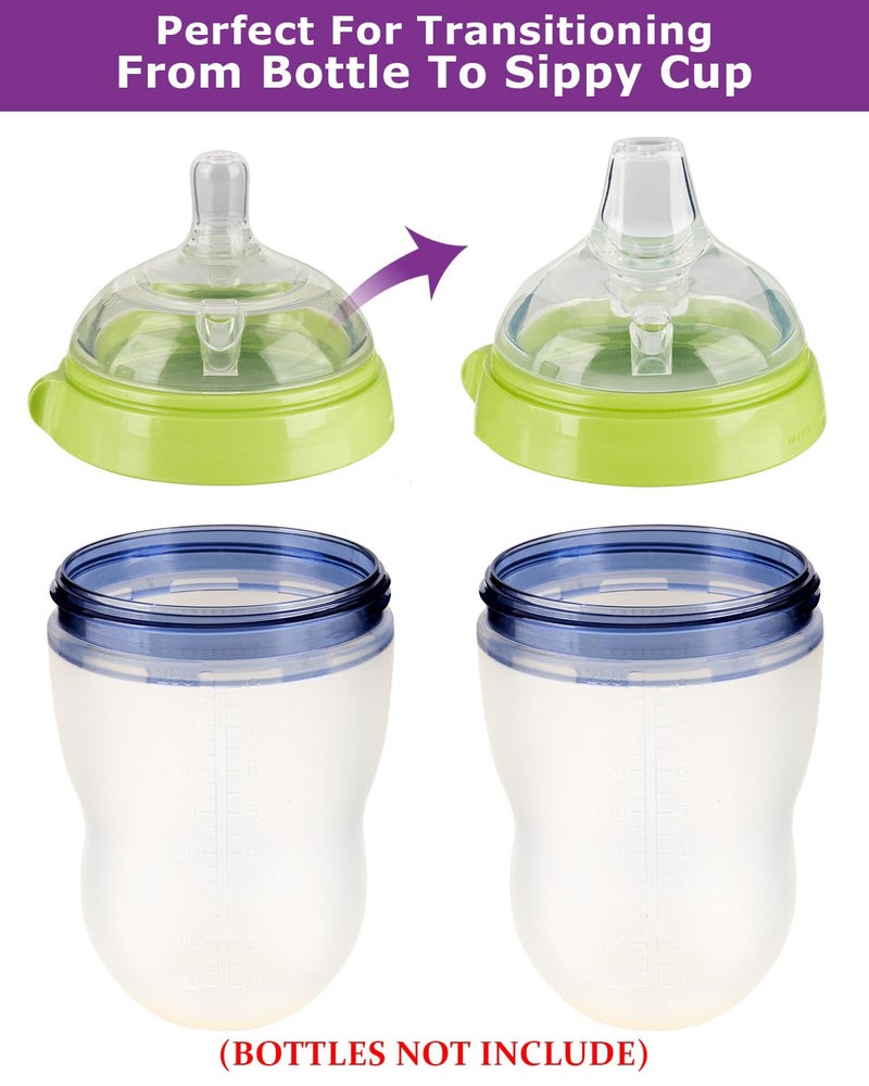 joyfeed Sippy Spout Nipples for Comotomo Baby Bottles,100% Soft Silicone Sippy Cup Nipples,Variable Flow Conversion Nipple,6+ Months,4 Count - Image 3